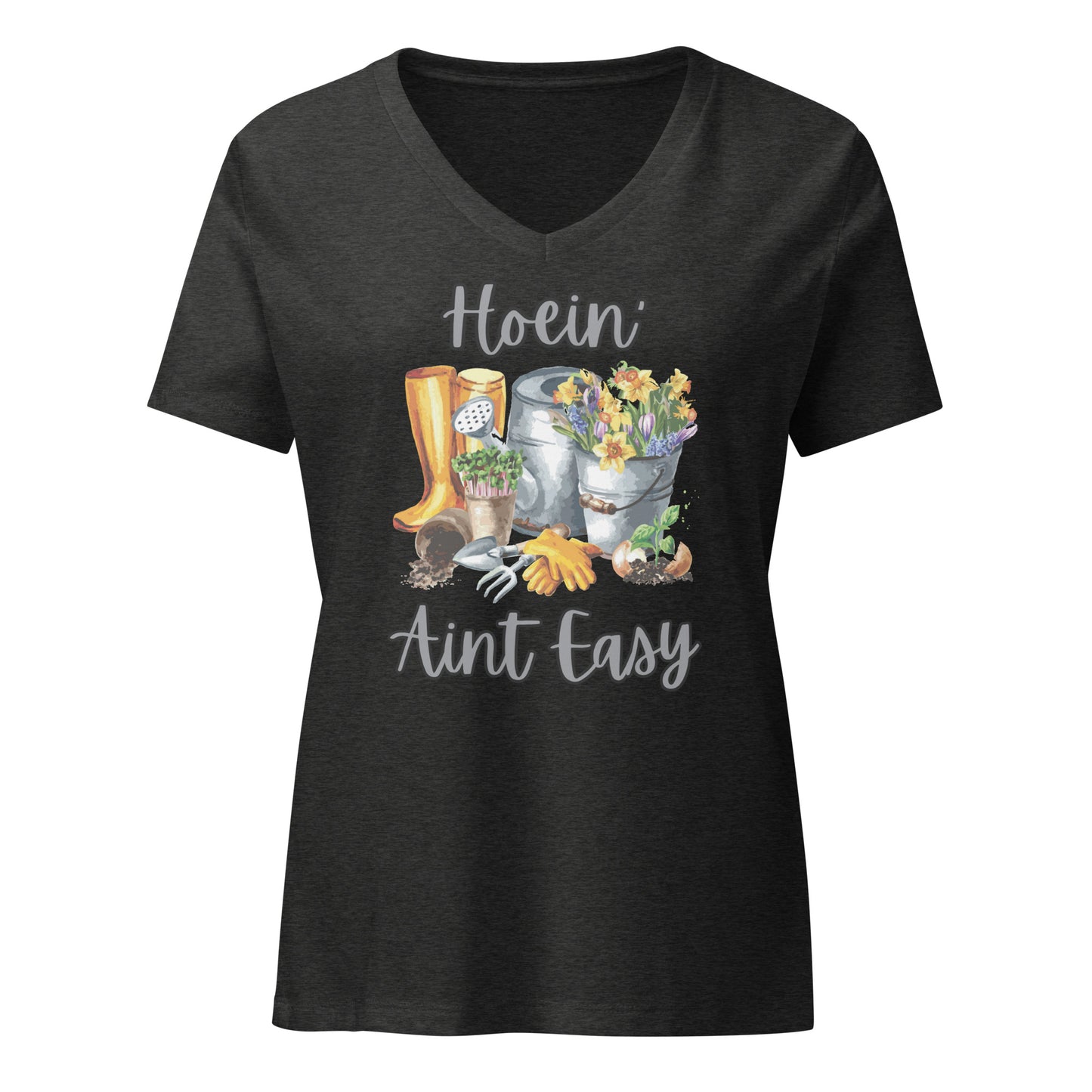 Hoein' Ain't Easy | Women’s relaxed v-neck t-shirt | V-Neck T-Shirt