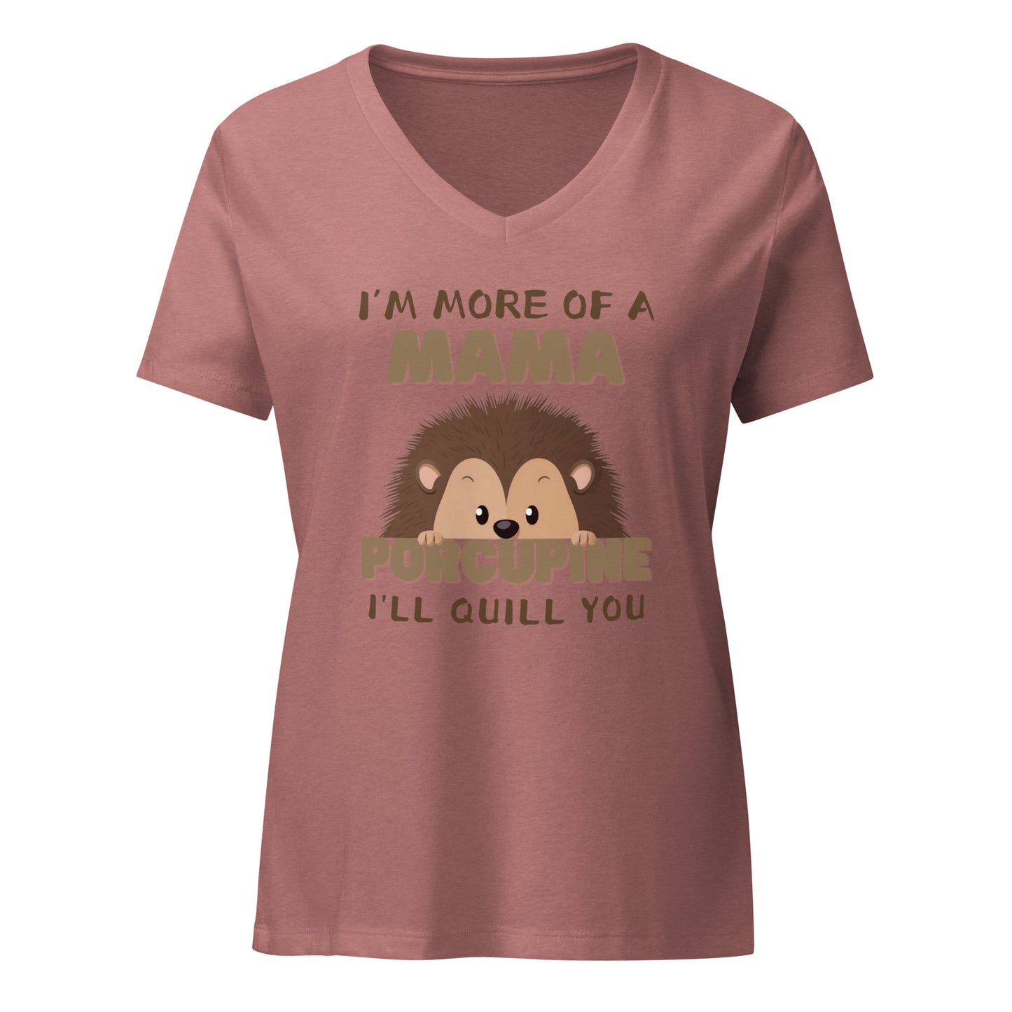 Mama Porcupine T-Shirt | Cute Mom V-Neck Shirt