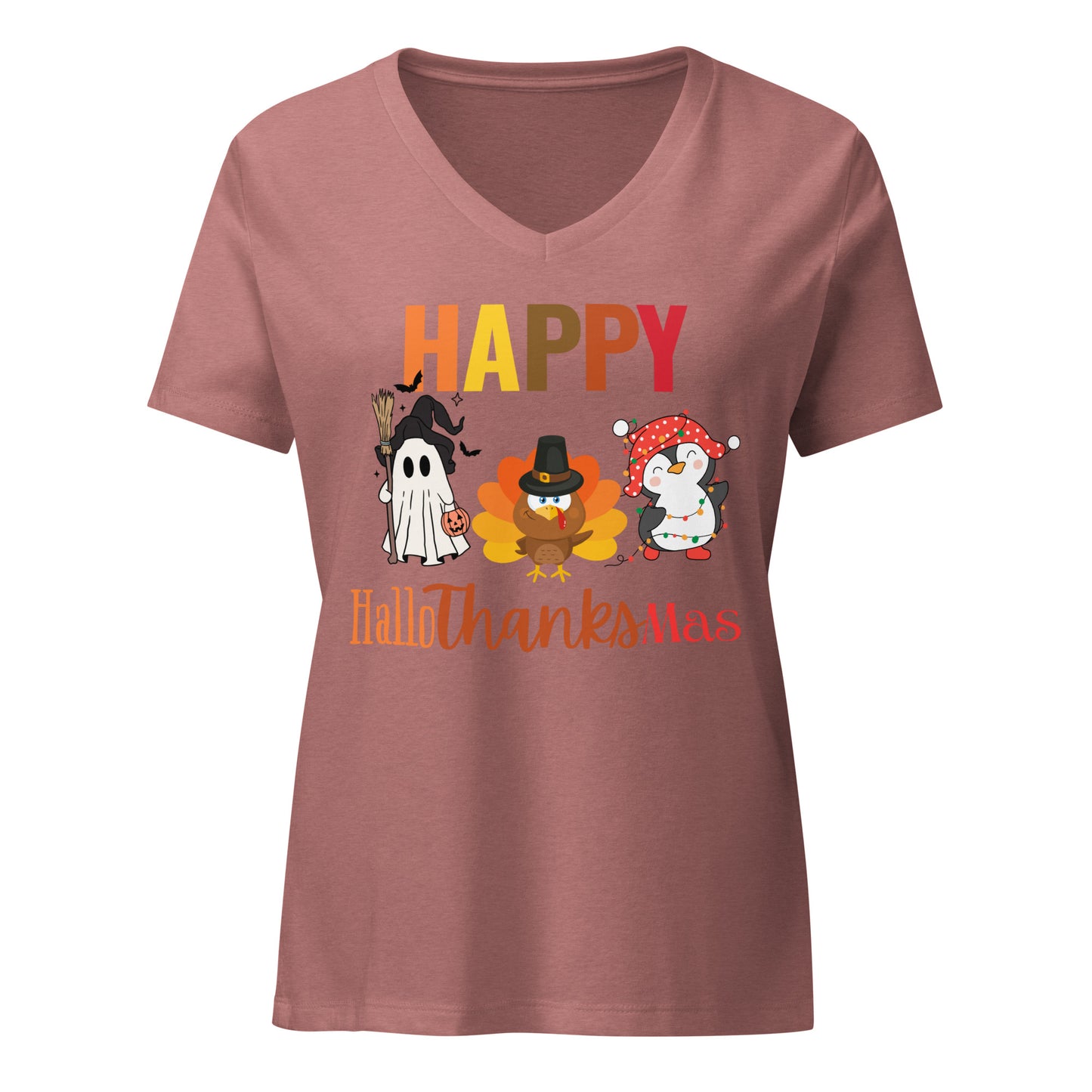 Happy HalloThanksMas | V-Neck T-Shirt