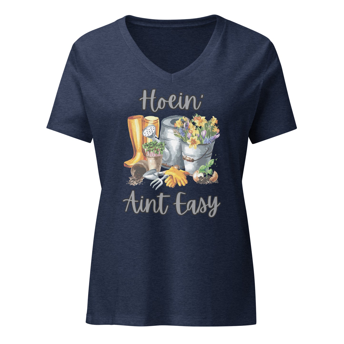 Hoein' Ain't Easy | Women’s relaxed v-neck t-shirt | V-Neck T-Shirt