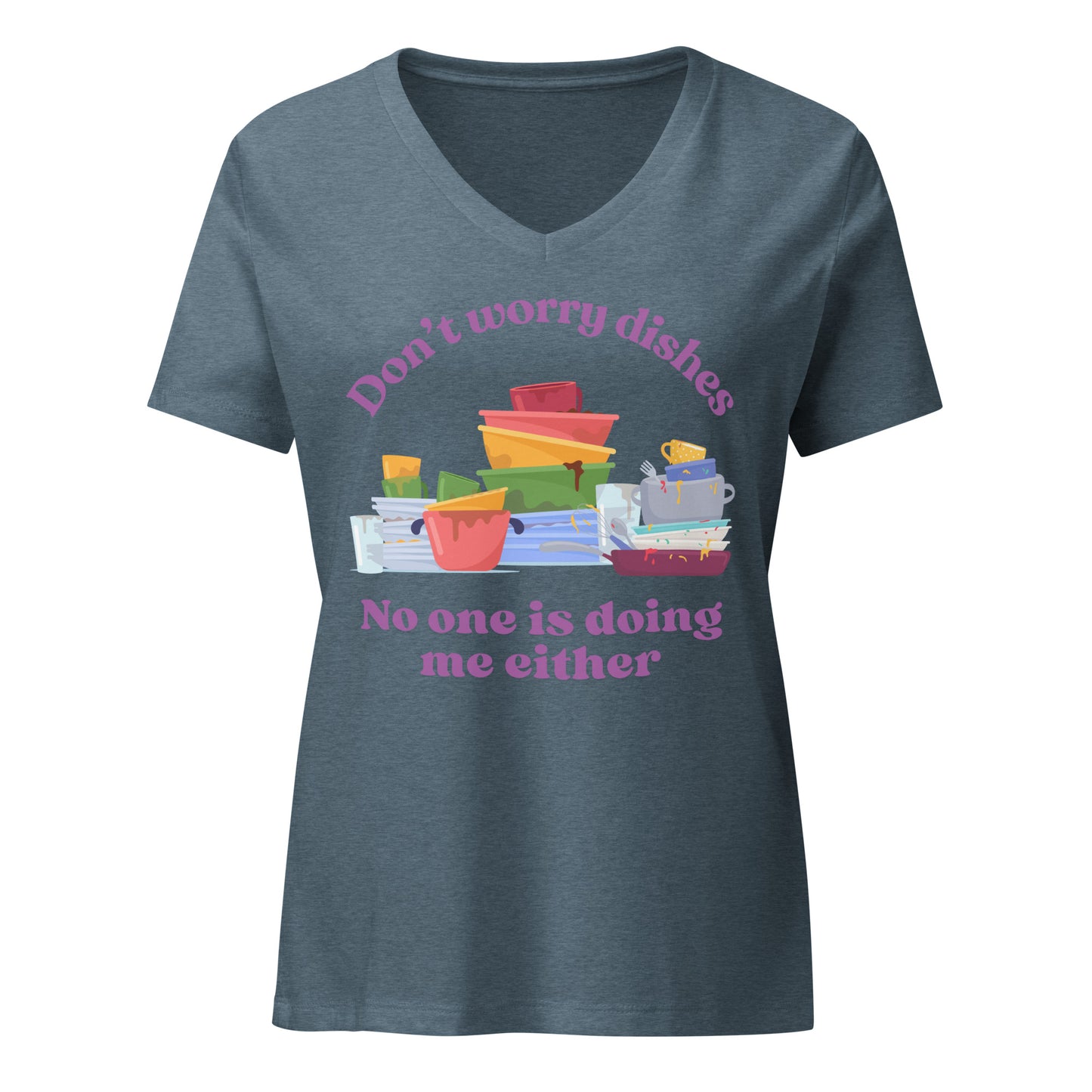 Don't worry Dishes | V-Neck T-Shirt