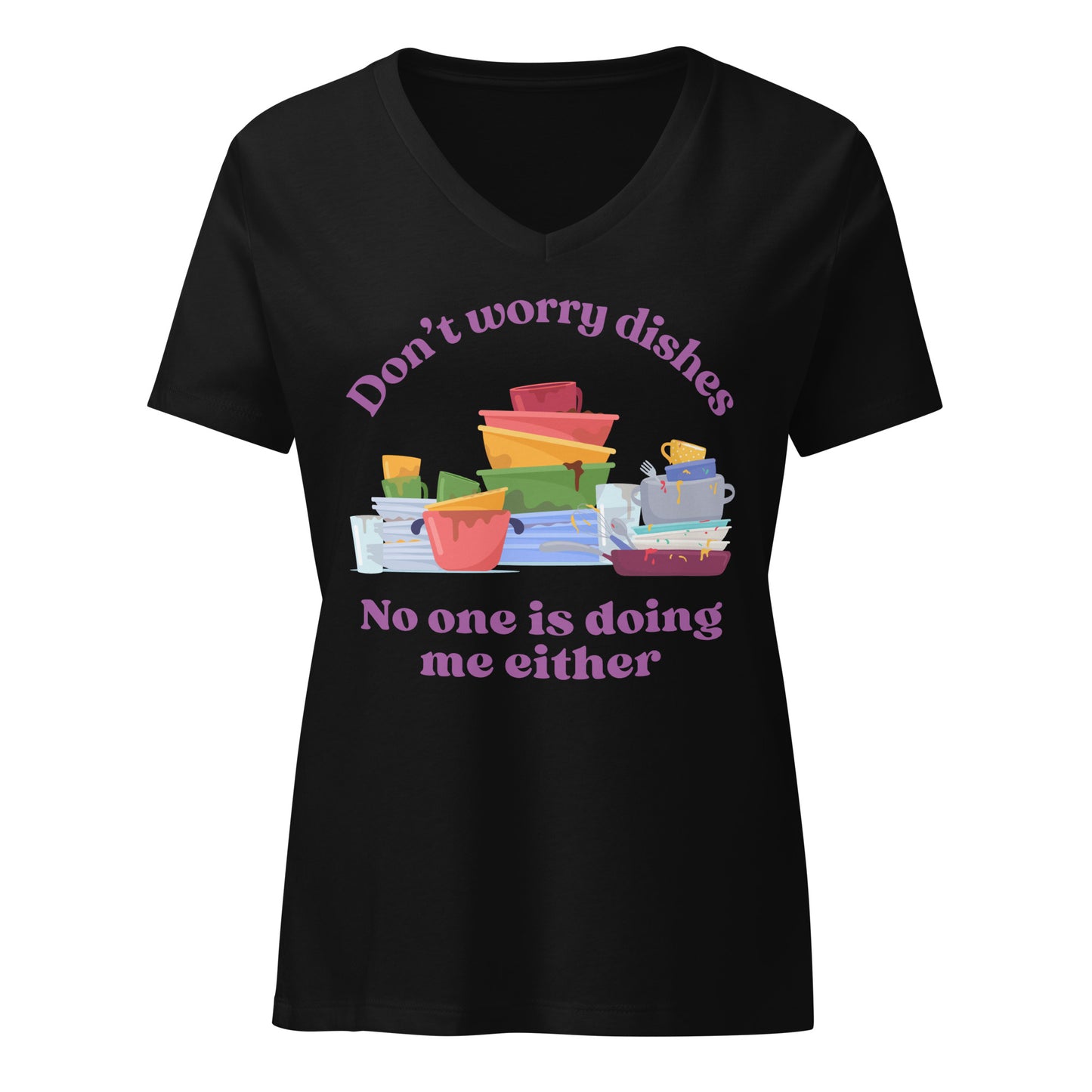 Don't worry Dishes | V-Neck T-Shirt