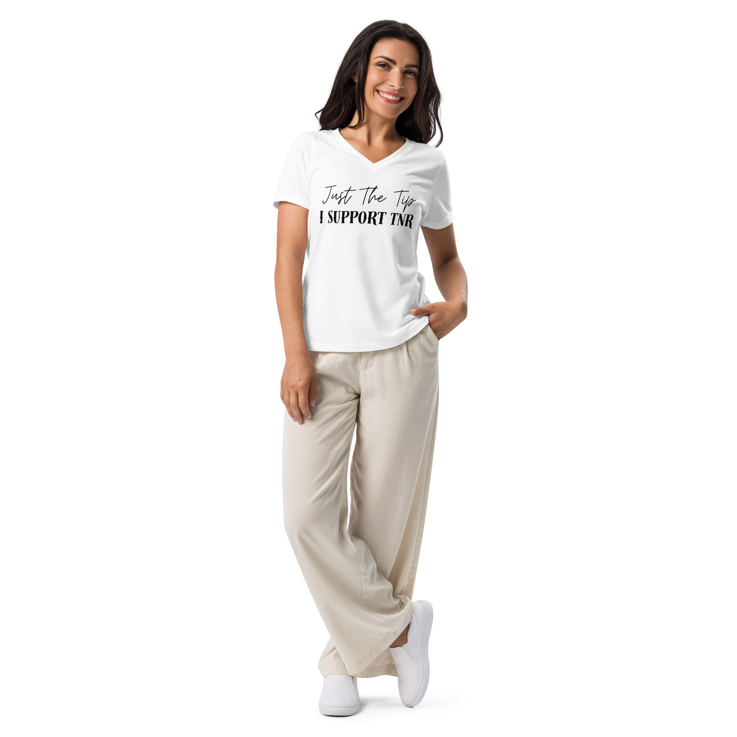 Just the Tip Women’s relaxed v-neck t-shirt