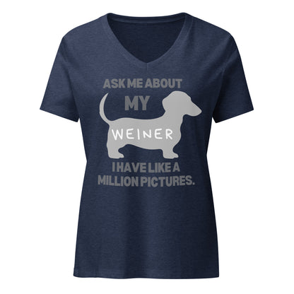 Ask Me About My Weiner | V-Neck T-Shirt