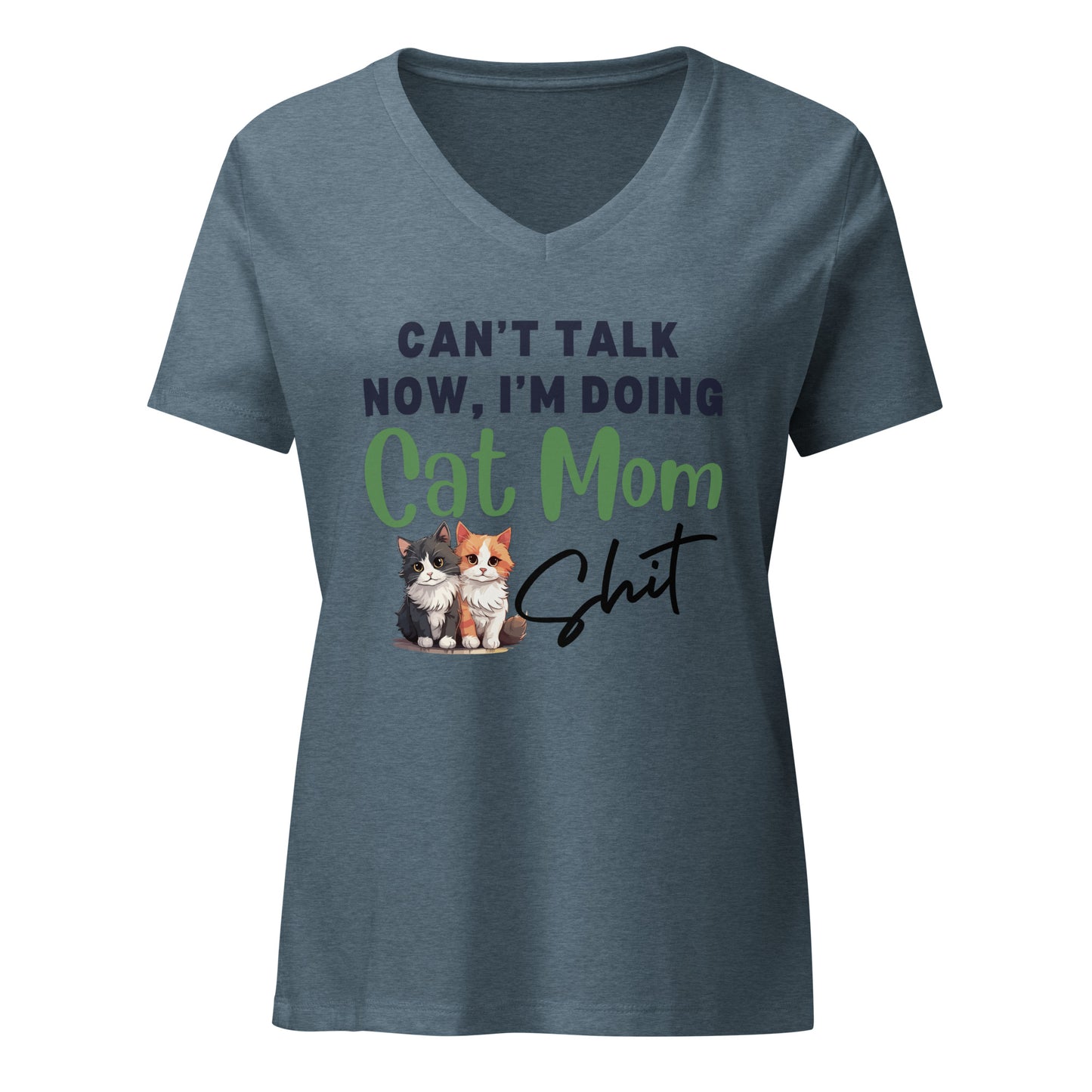 Can't Talk, Cat Mom | V-Neck T-Shirt