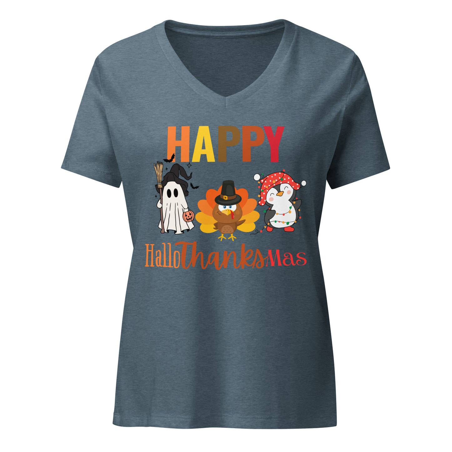 Happy HalloThanksMas | V-Neck T-Shirt