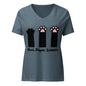 Cat: Rock, Paper, Scissors | V-Neck T-Shirt