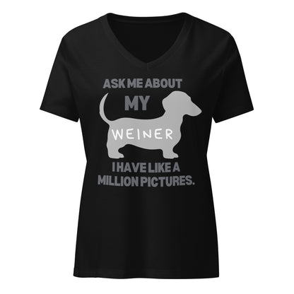 Ask Me About My Weiner | V-Neck T-Shirt