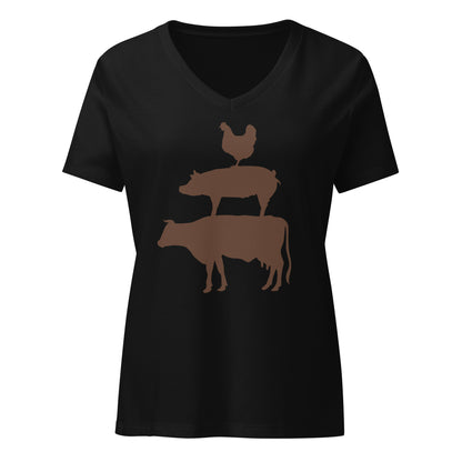 Chicken, Pig, Cow | V-Neck T-Shirt