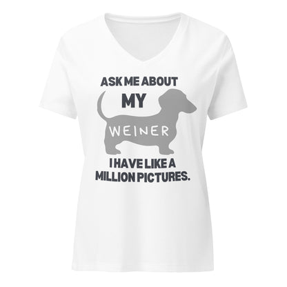 Ask Me About My Weiner | V-Neck T-Shirt