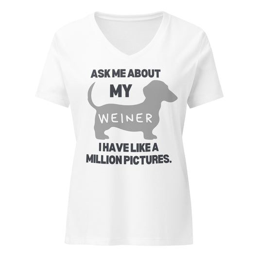 Ask Me About My Weiner | V-Neck T-Shirt